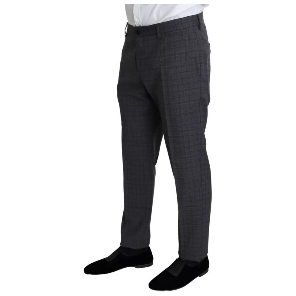 Dolce & Gabbana Gray Wool Formal 2 Piece MARTINI Suit