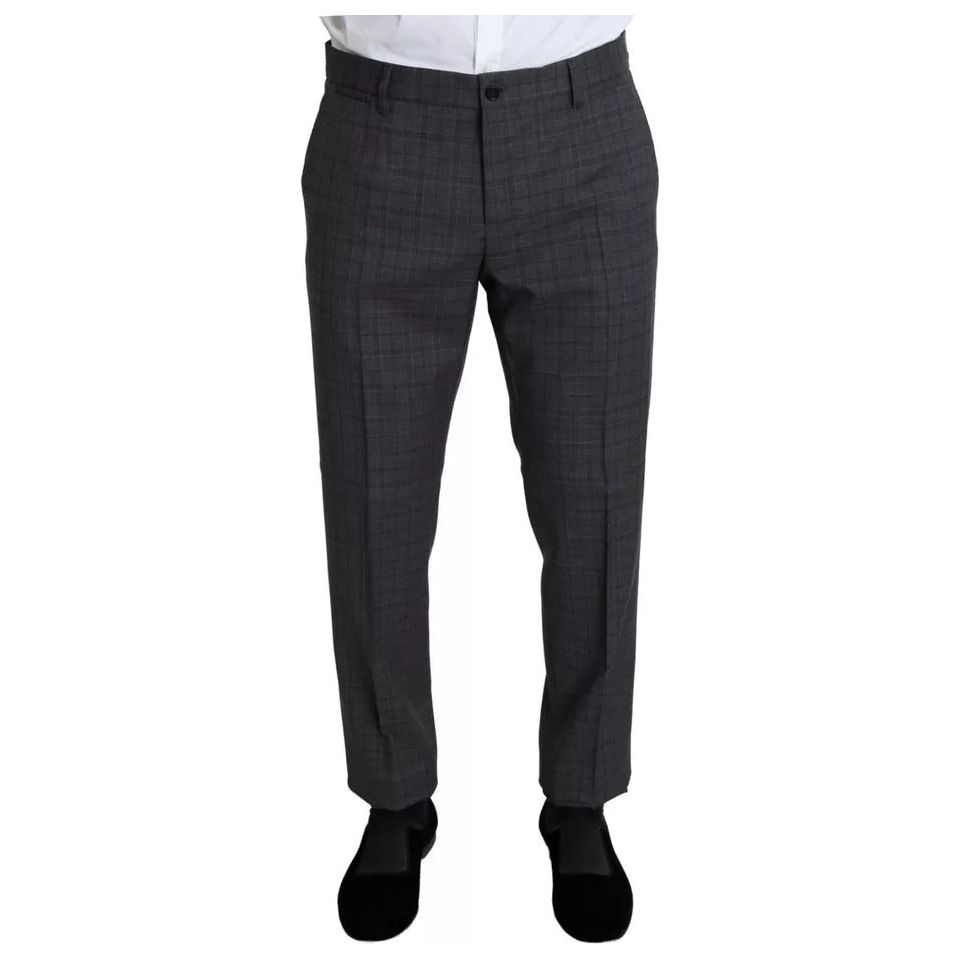 Dolce & Gabbana Gray Wool Formal 2 Piece MARTINI Suit
