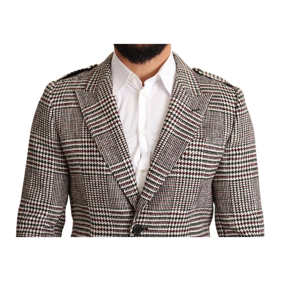 Dolce & Gabbana Gray Wool Blend Long Trench Coat Jacket