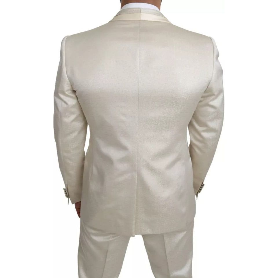 Dolce & Gabbana Beige Wool Crème 3 Piece SICILIA Shawl Suit