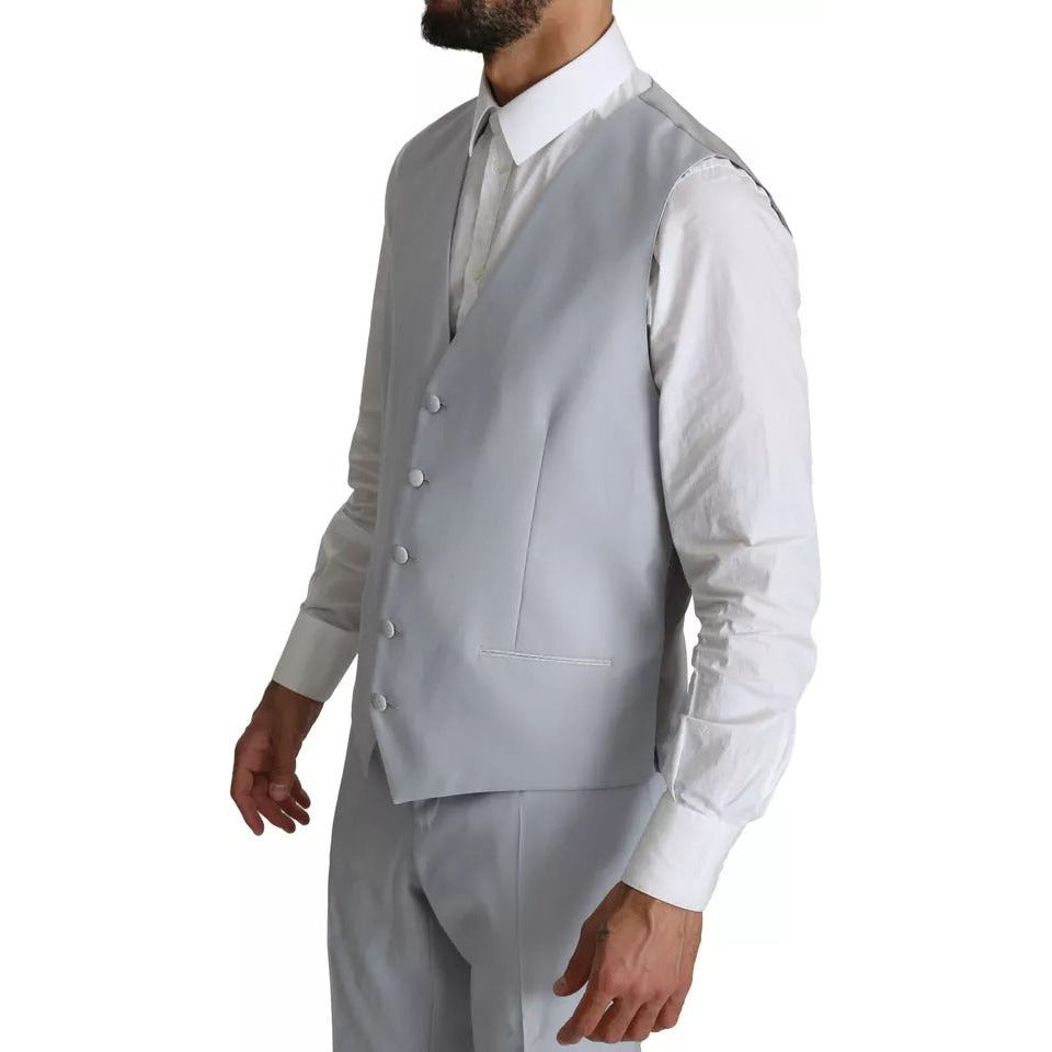 Dolce & Gabbana Light Blue Wool 3 Piece Suit