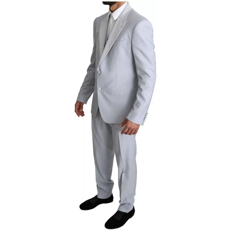 Dolce & Gabbana Light Blue Wool 3 Piece Suit