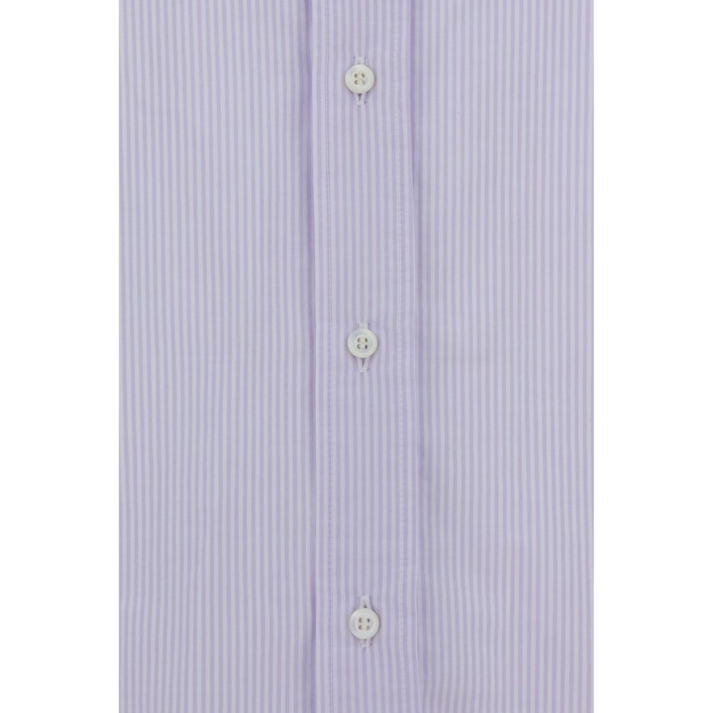 Brunello Cucinelli Blue Striped Cotton Shirt