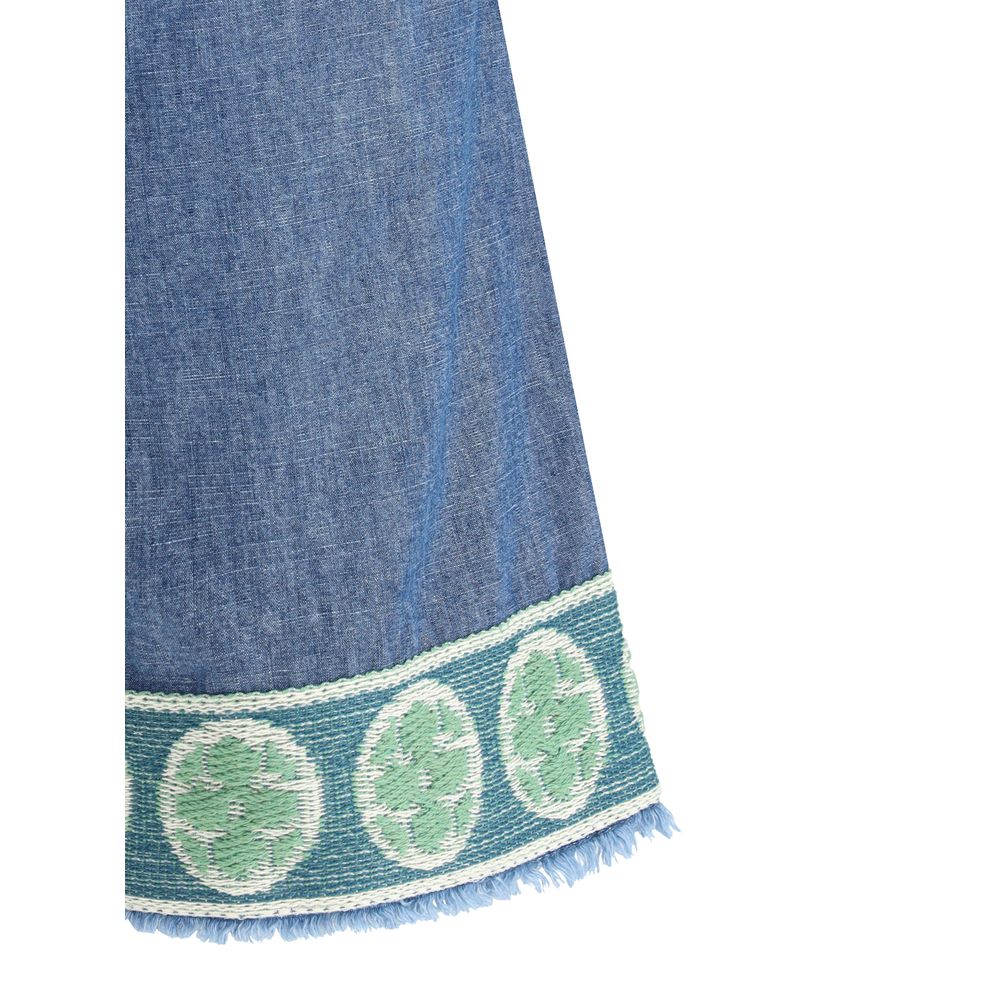 Valentino Blue Cotton Denim Shorts - Luxury Casual Chic Essential