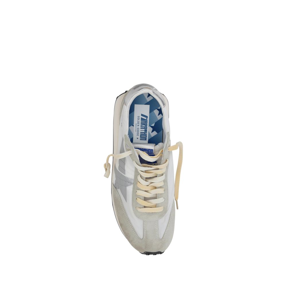 Golden Goose White Leather Running Marathon Sneakers