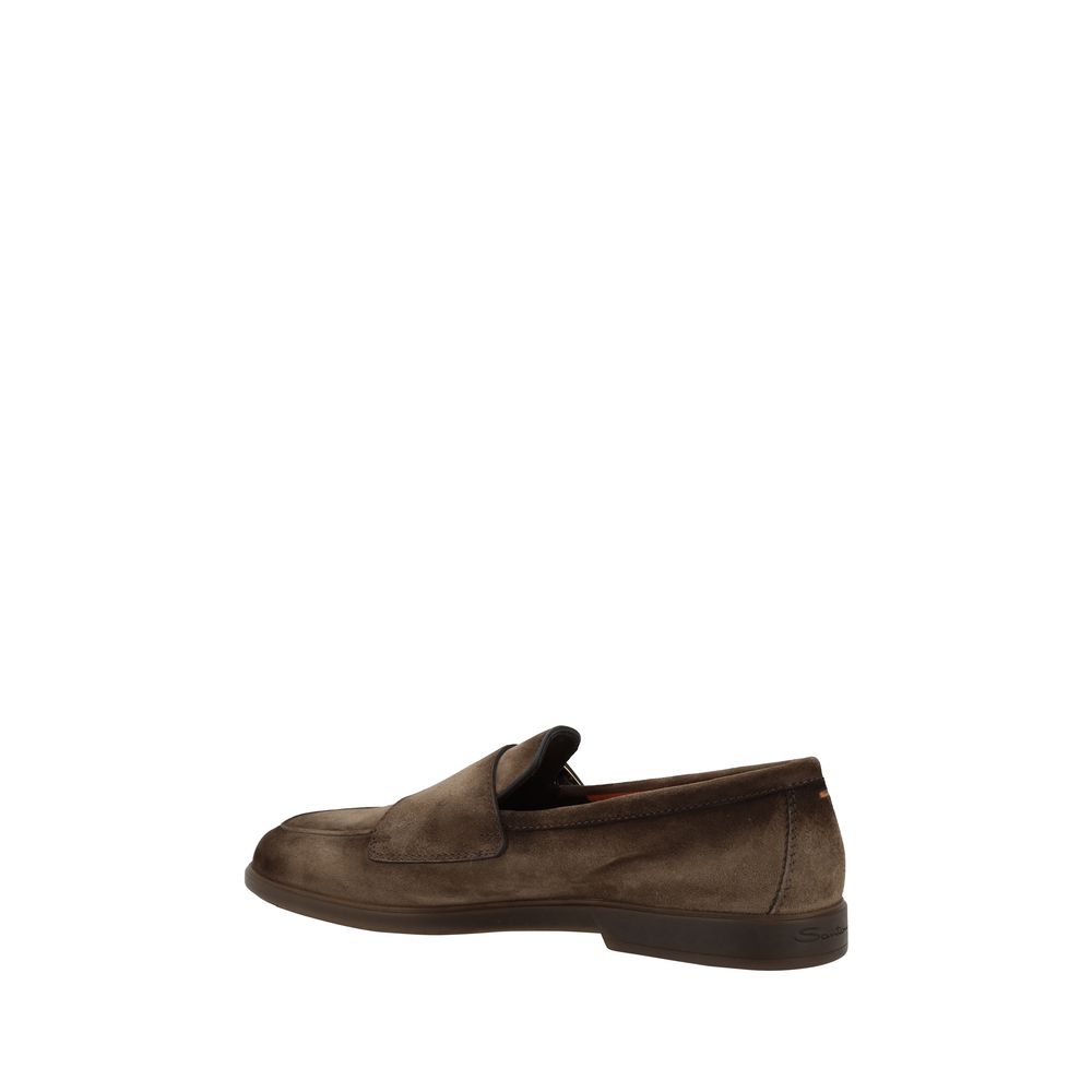 Santoni Brown Suede Leather Loafers: Timeless Elegance Redefined