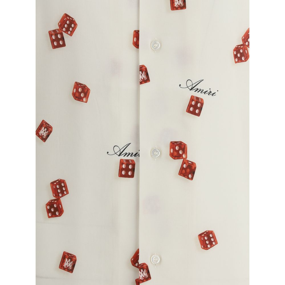 Amiri Multi Cotton Dice Bowling Shirt with Signature Print