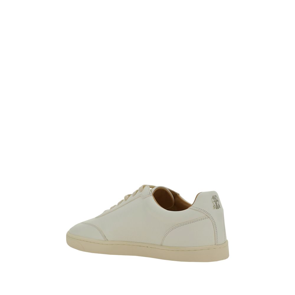 Brunello Cucinelli White Premium Leather Sneakers