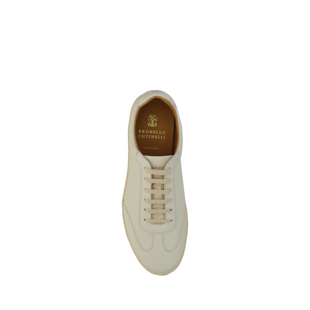 Brunello Cucinelli White Premium Leather Sneakers