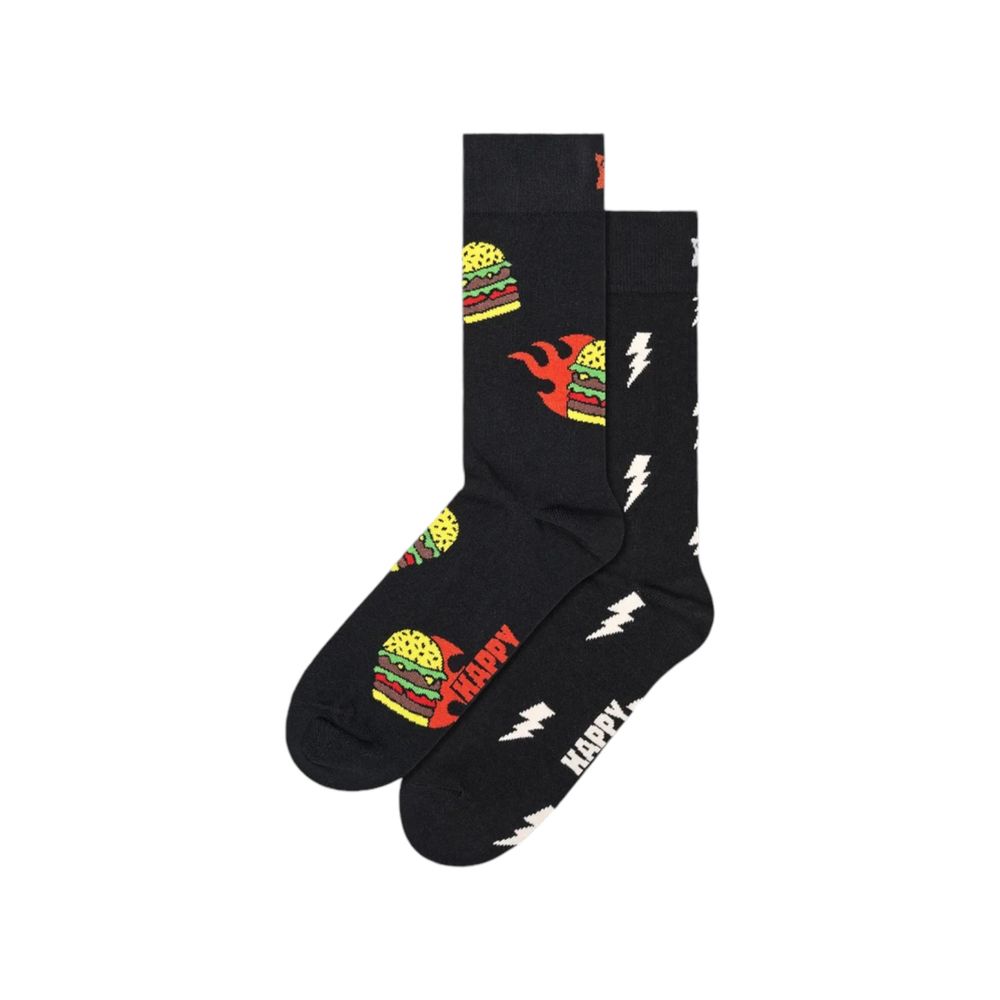 Happy Socks Black Cotton Sock - Elegant Essential Accessory