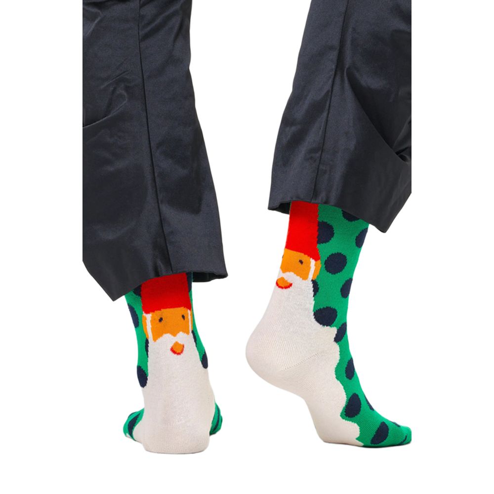Happy Socks Green Cotton Sock - Vibrant Elegance Redefined