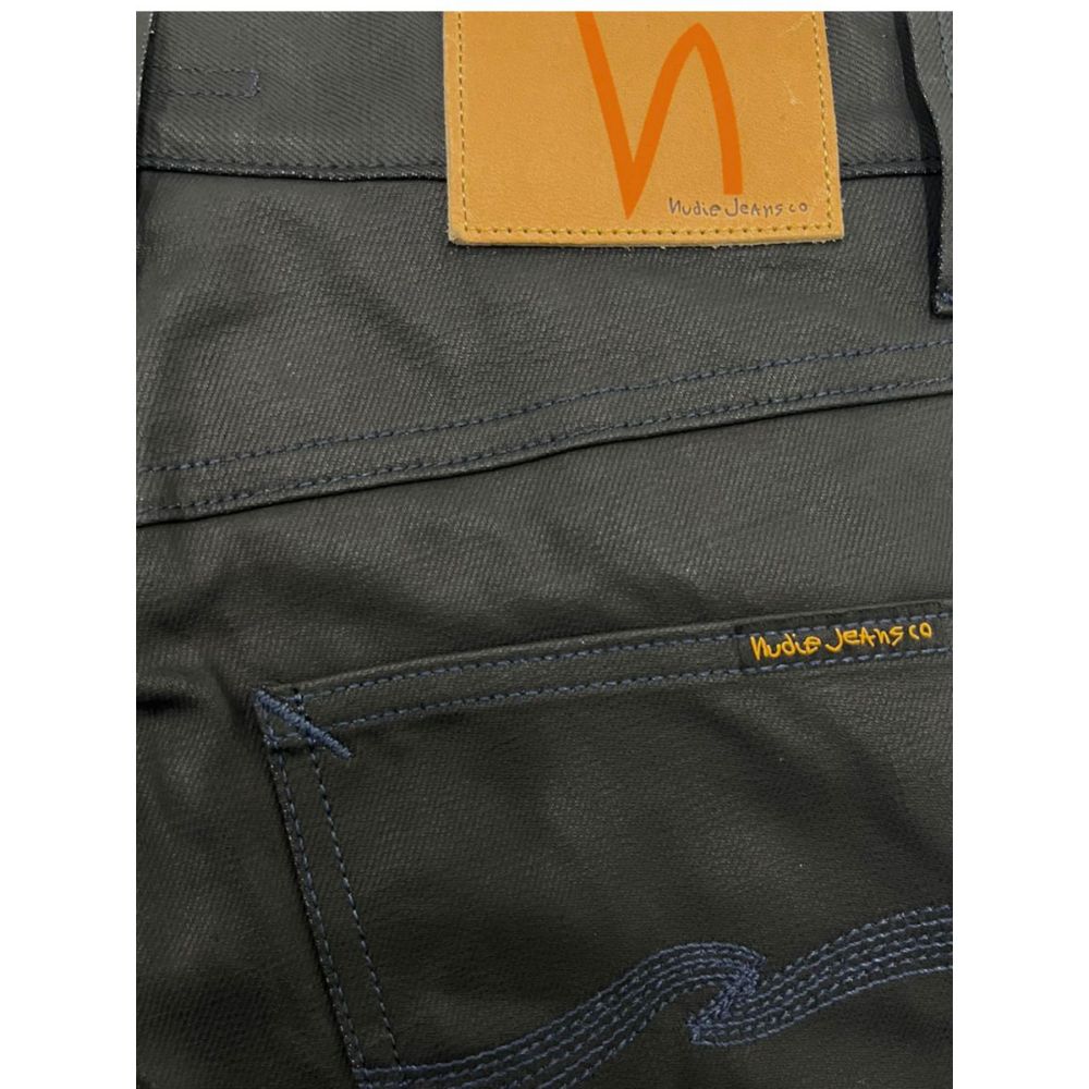 Nudie Jeans Black Cotton Luxury Jeans for Discerning Taste