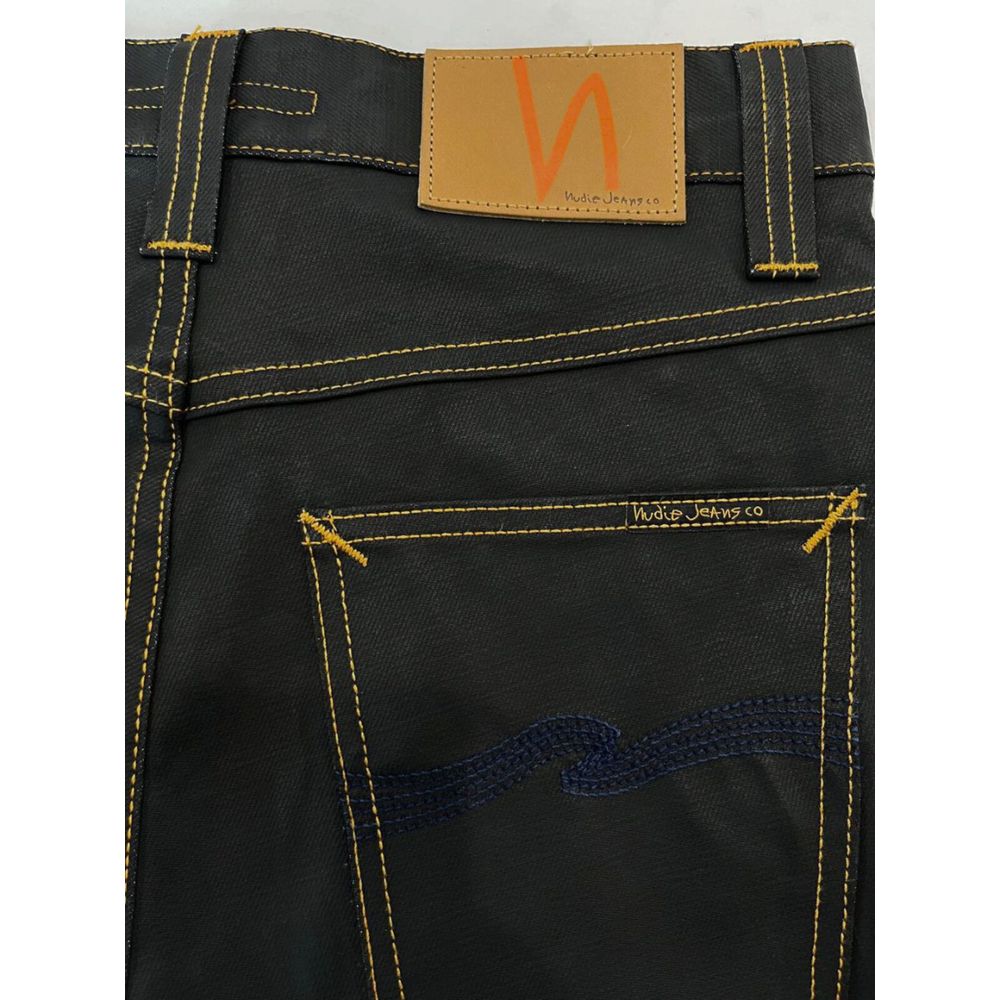 Nudie Jeans Black Cotton Jean for Elevated Style