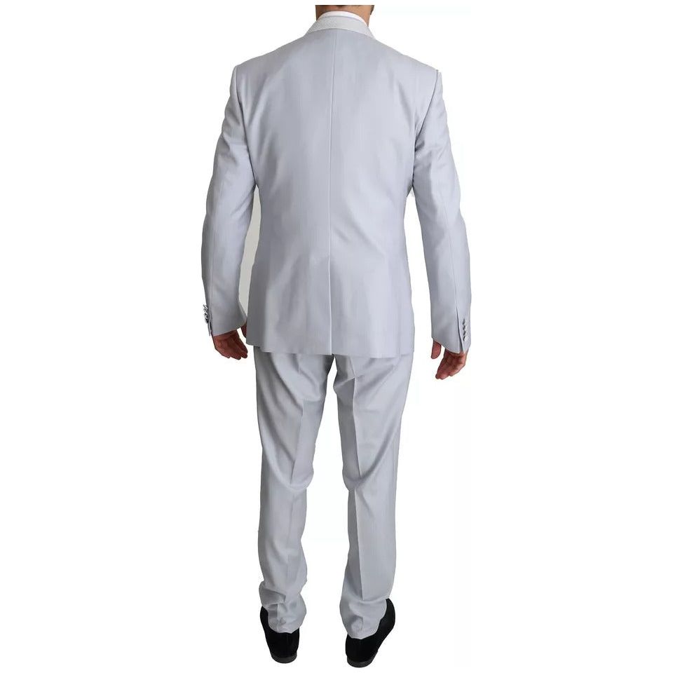 Dolce & Gabbana Light Blue Wool 3 Piece SICILIA Suit