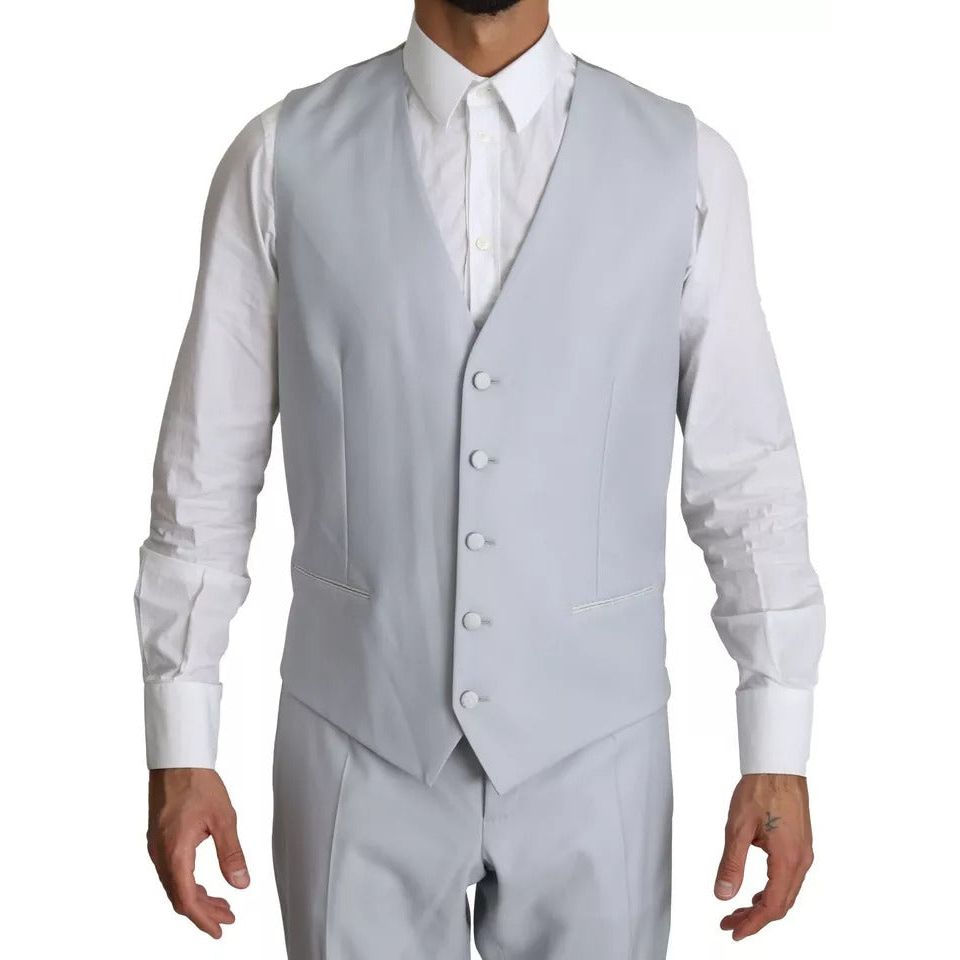 Dolce & Gabbana Light Blue Wool 3 Piece SICILIA Suit