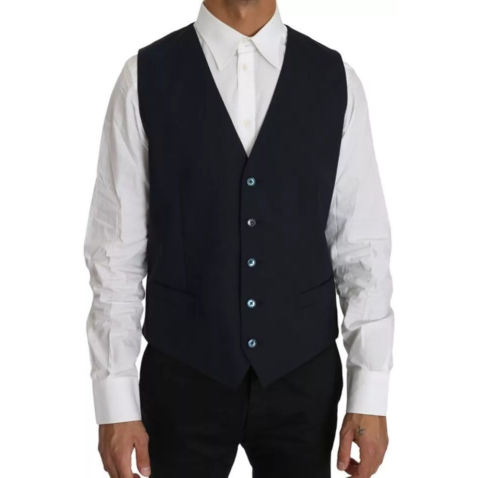 Dolce & Gabbana Blue Wool MARTINI Blazer Vest 2 Piece