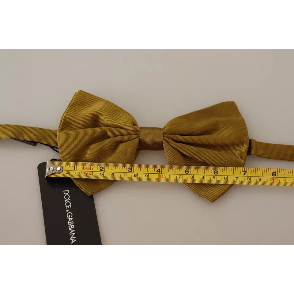 Dolce & Gabbana Yellow Mustard 100% Silk Butterfly Bow Tie