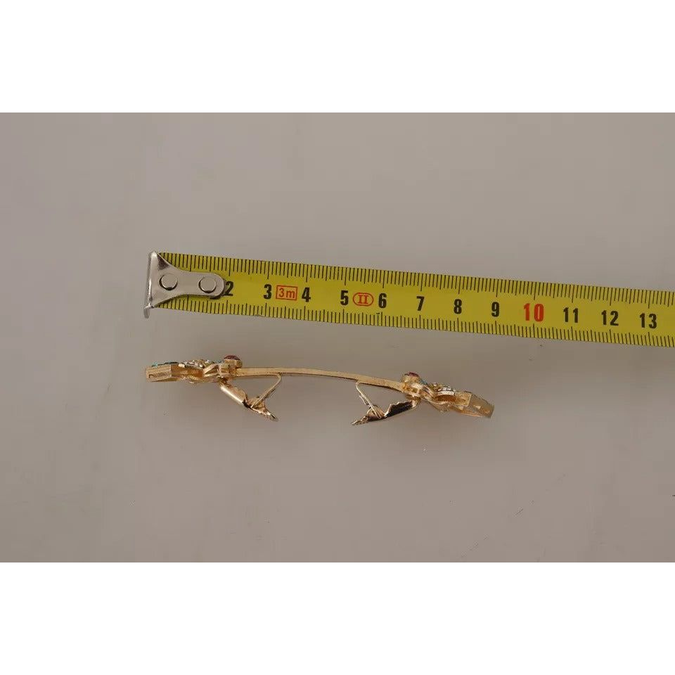Dolce & Gabbana Gold Plated 925 Sterling Silver Crystal Brooch