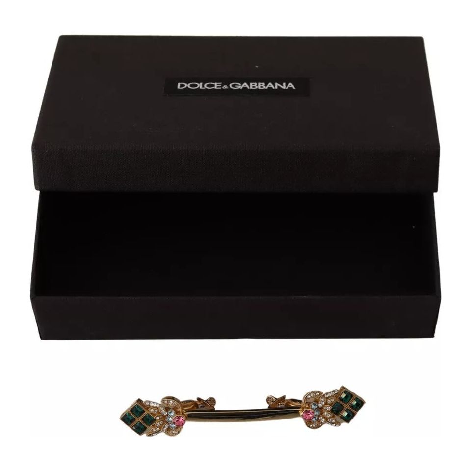 Dolce & Gabbana Gold Plated 925 Sterling Silver Crystal Brooch