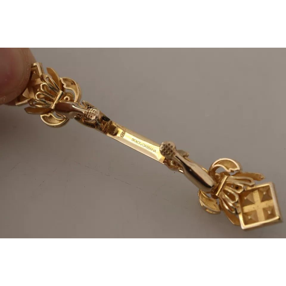 Dolce & Gabbana Gold Plated 925 Sterling Silver Crystal Brooch