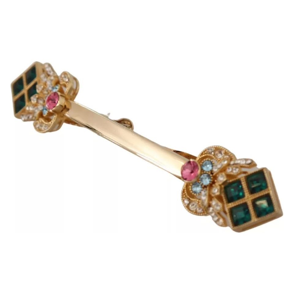 Dolce & Gabbana Gold Plated 925 Sterling Silver Crystal Brooch