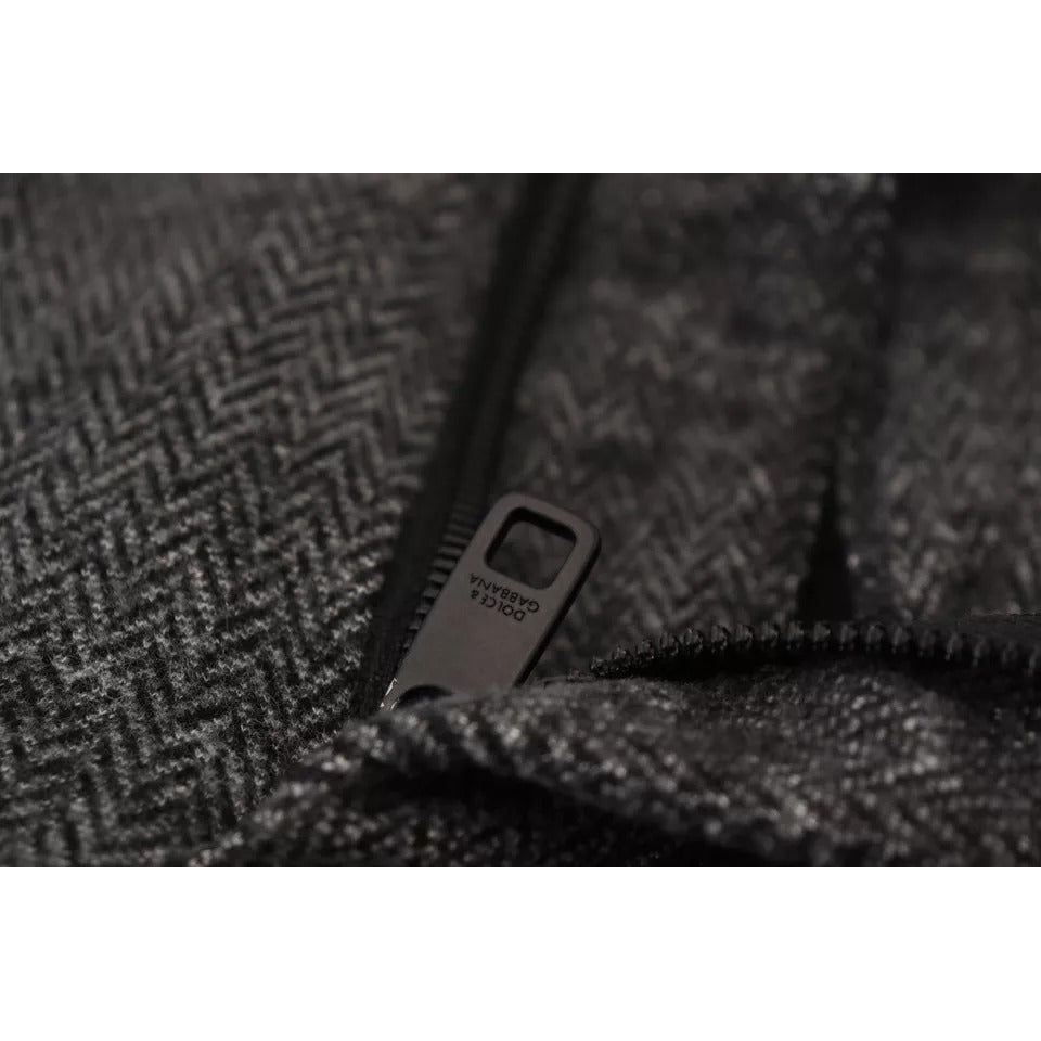 Dolce & Gabbana Gray Chevron Viscose Skinny Pants Luxe Design