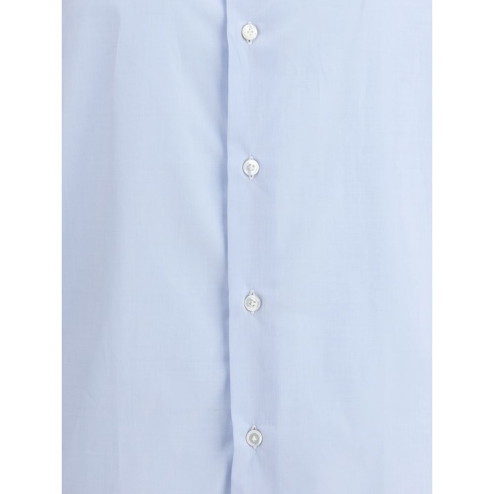 Finamore Blue Premium Cotton Shirt in Premium Cotton Elegance
