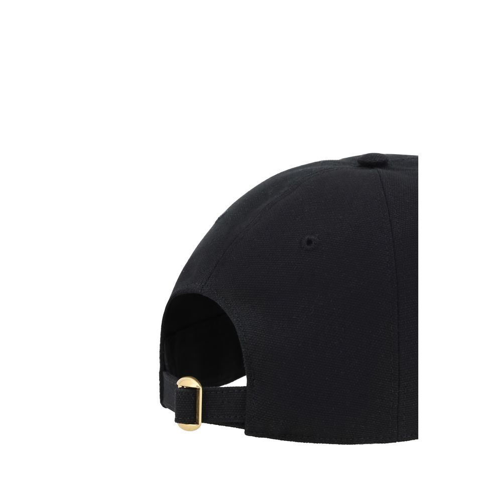 Valentino Black Cotton Baseball Hat for Luxe Styling