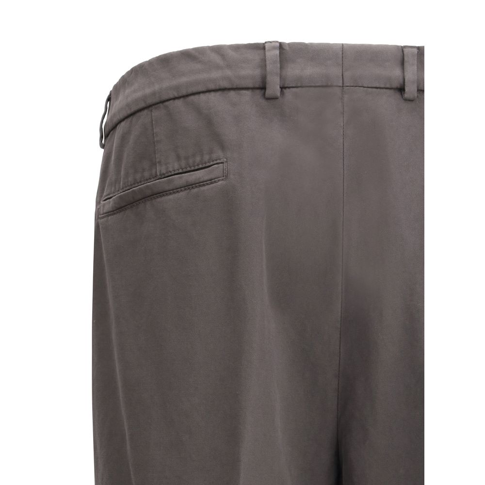 Brunello Cucinelli Beige Cotton Trousers in Luxurious Cotton Elegance