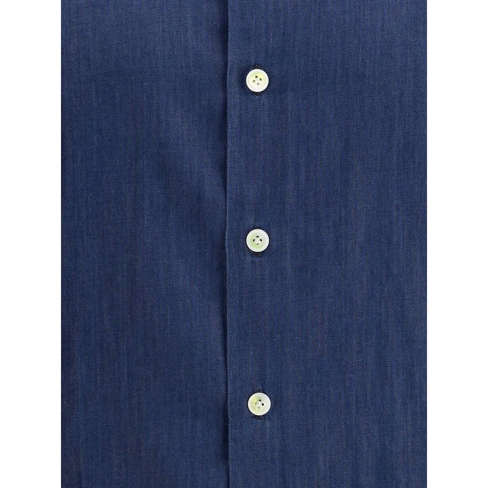 Finamore White Cotton Zante Shirt - Timeless Luxury and Elegance
