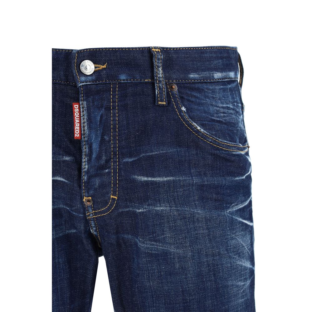 Dsquared² Blue Cotton Skater Jeans for Effortless Urban Elegance