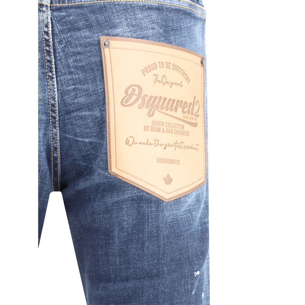 Dsquared² Blue Denim Cool Guy Jeans With Iconic Worn Effect Design