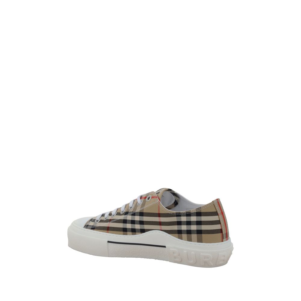 Burberry Beige Cotton TNR Jacke Sneakers - Iconic British Elegance