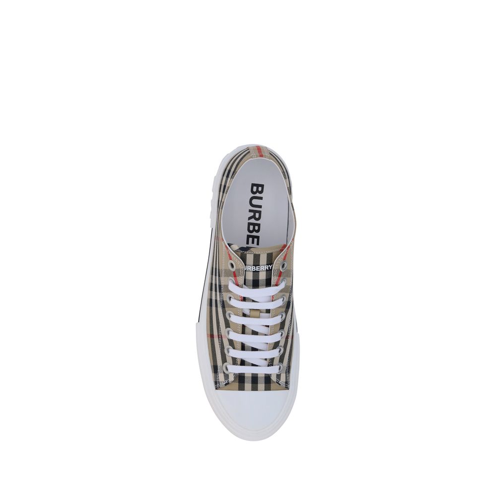Burberry Beige Cotton TNR Jacke Sneakers - Iconic British Elegance
