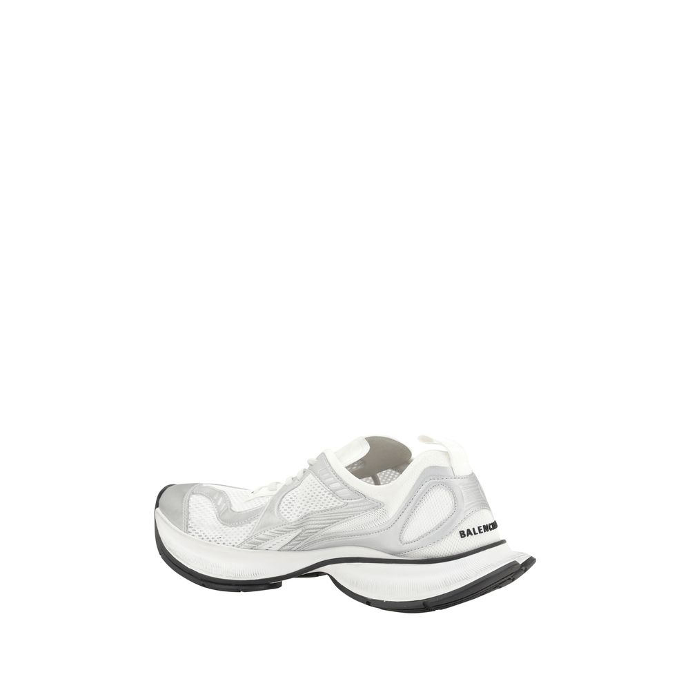 Balenciaga White Leather Circuit Sneakers in Luxe Design