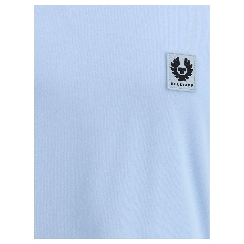 Belstaff White Cotton T-shirt with Iconic Monogram Patch