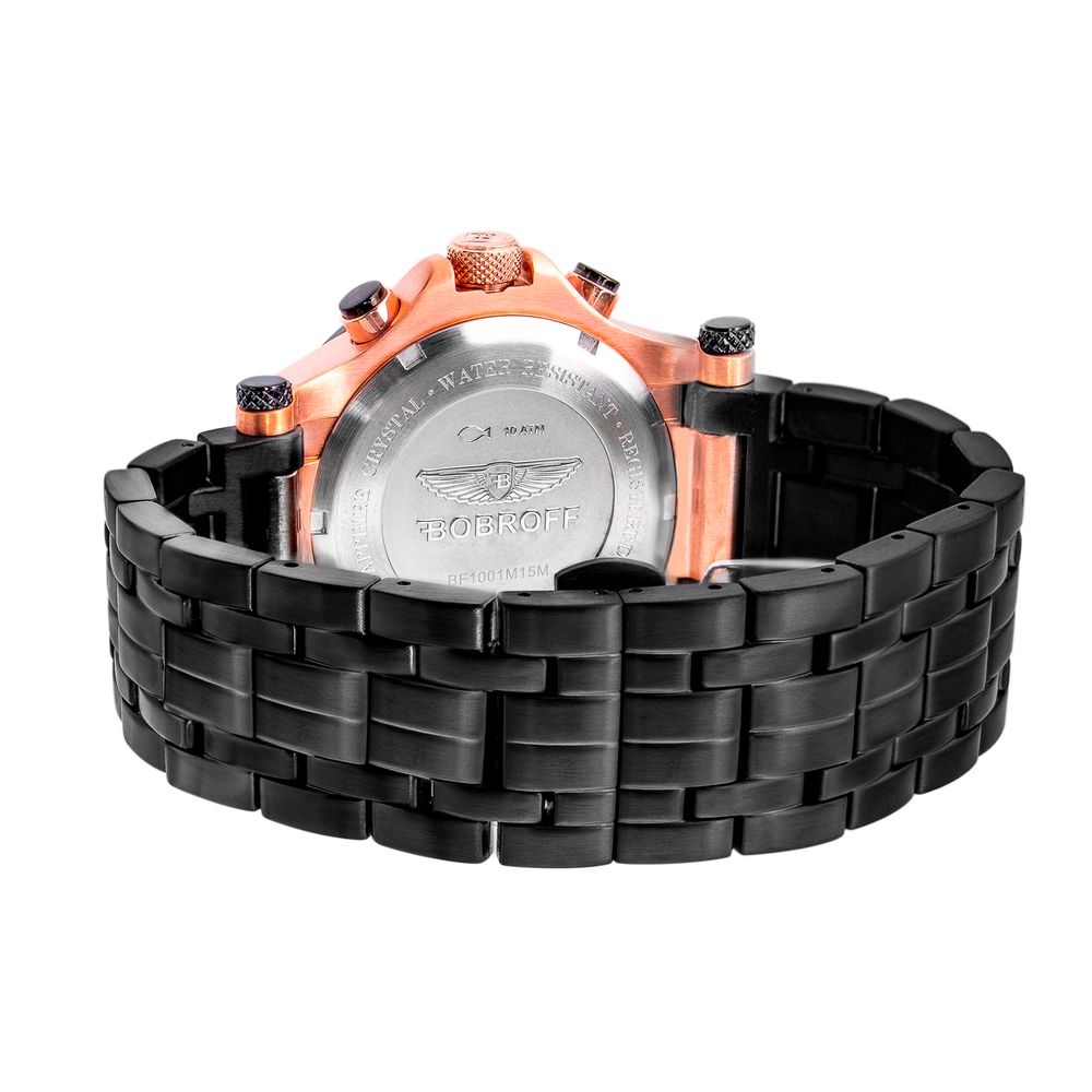 Bobroff Black Stainless Steel Watch - Timeless Elegance