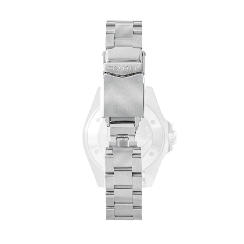Bobroff Silver Stainless Steel Watch with Timeless Elegance