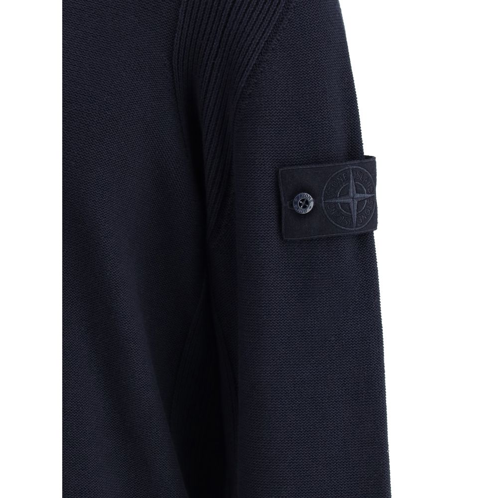 Stone Island Grey Premium Cotton Blend Sweater