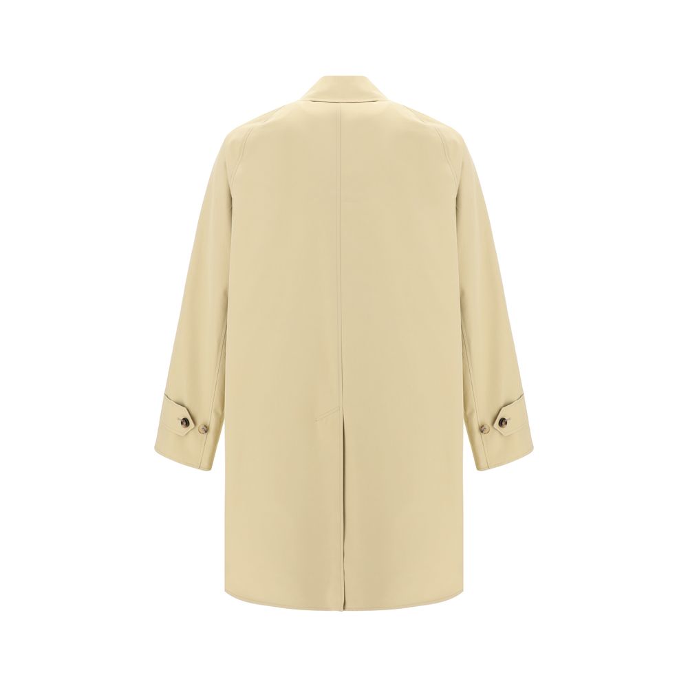 Burberry Black Cotton Reversible Coat with Check Pattern