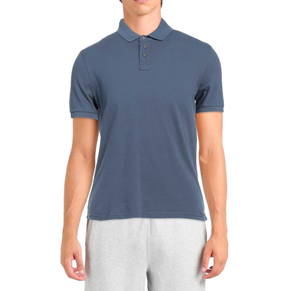 Alpha Studio Blue Cotton Polo Shirt for Effortless Elegance