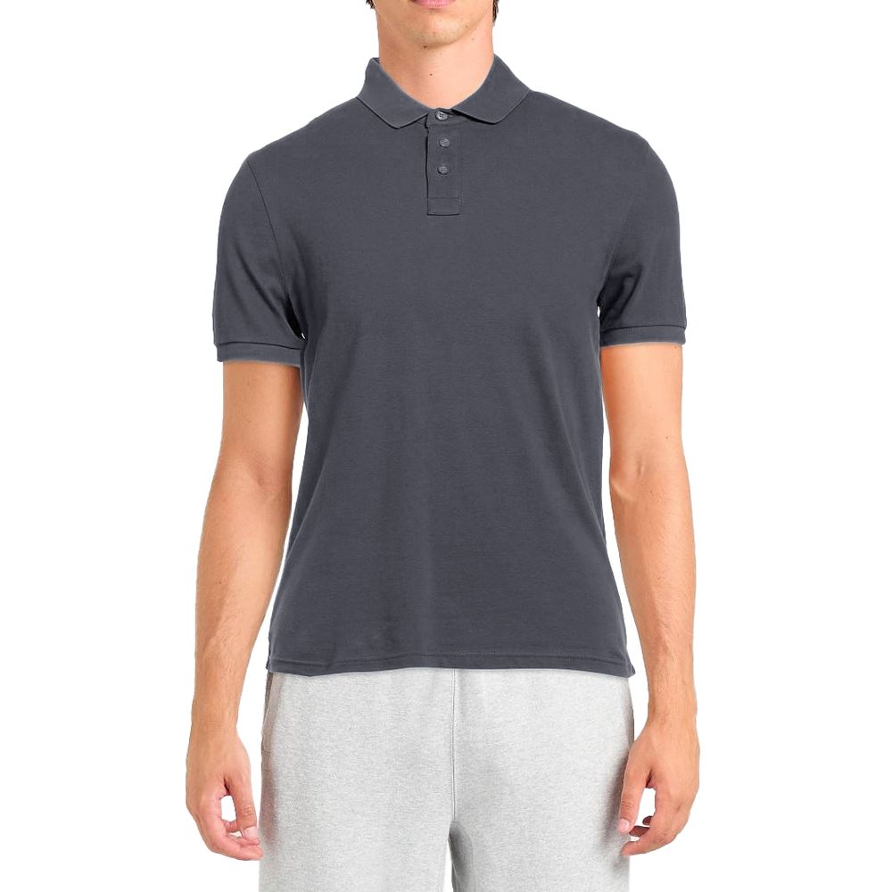 Alpha Studio Gray Cotton Polo Shirt for Elevated Style