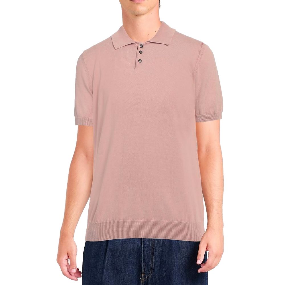 Alpha Studio Pink Cotton Polo Shirt for Effortless Elegance