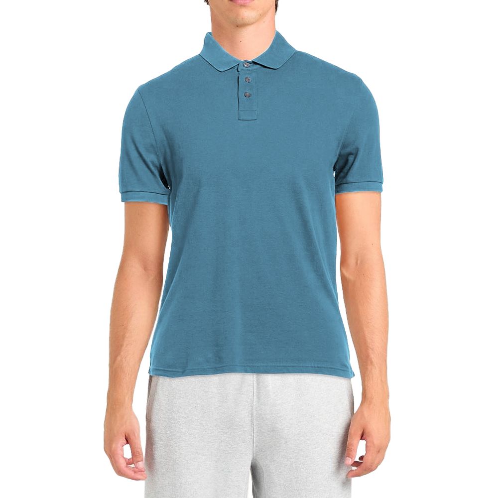 Alpha Studio Light Blue Cotton Polo Shirt - Effortless Elegance