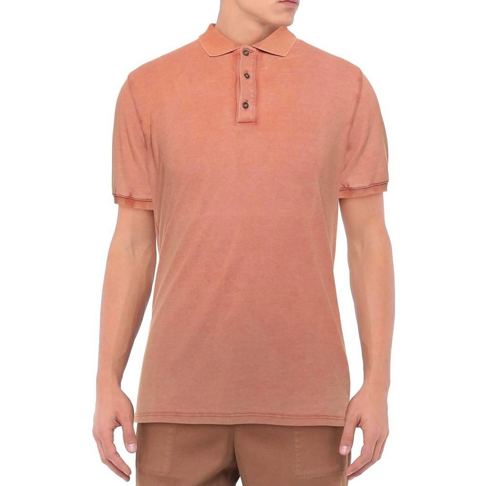 Alpha Studio Pink Cotton Polo Shirt - Effortless Elegance