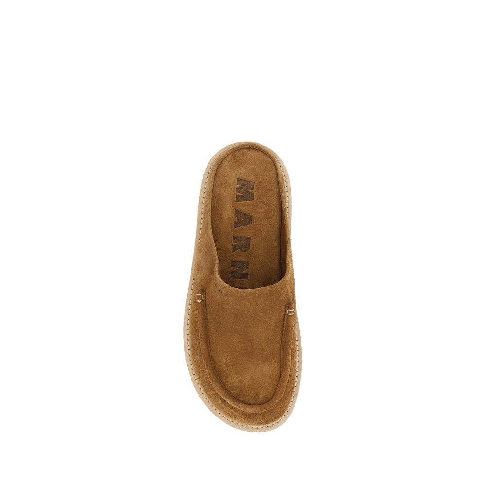 Marni Beige Suede Mules - Sophisticated Elegance Redefined