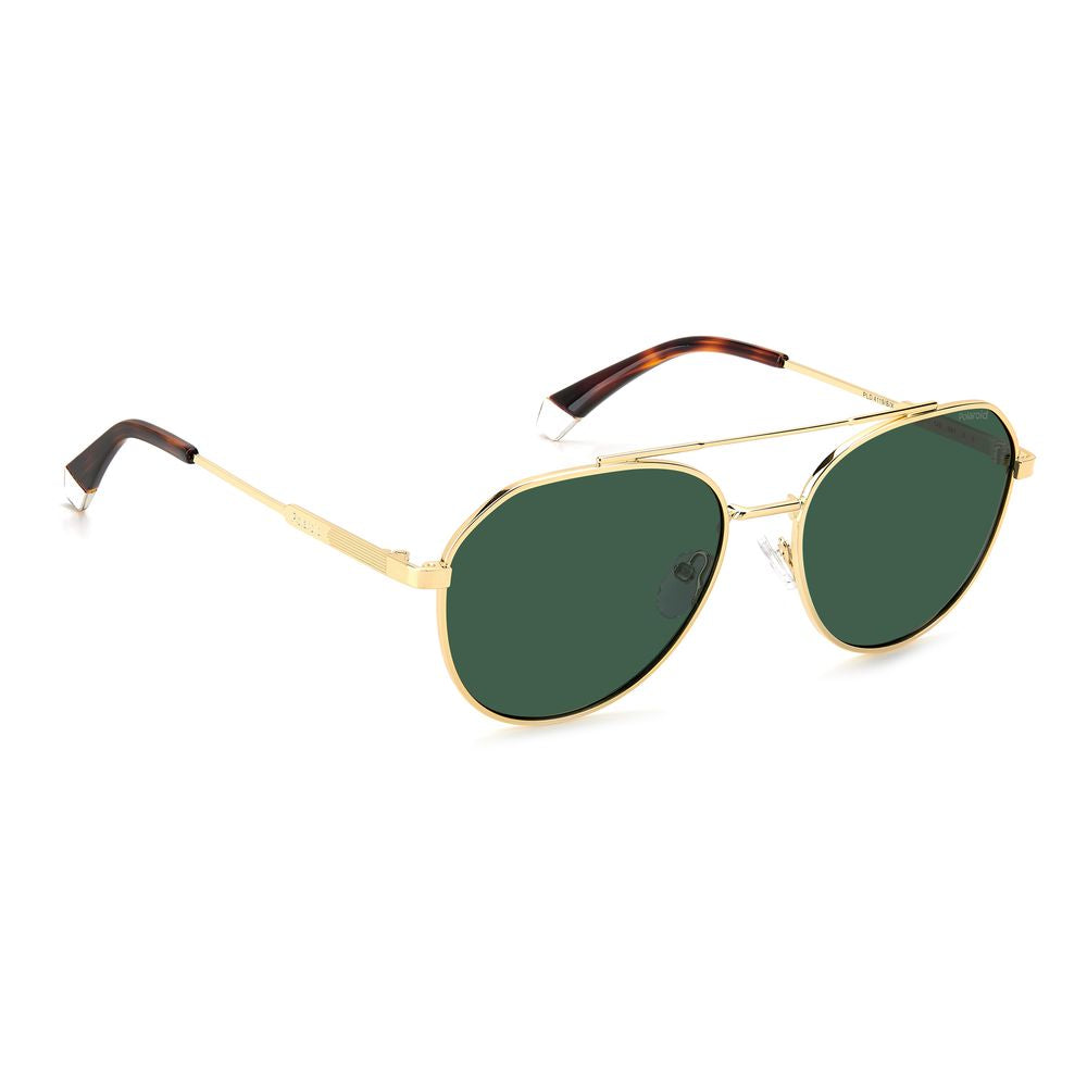 Polaroid Gold Stainless Steel Sunglasses with Timeless Elegance