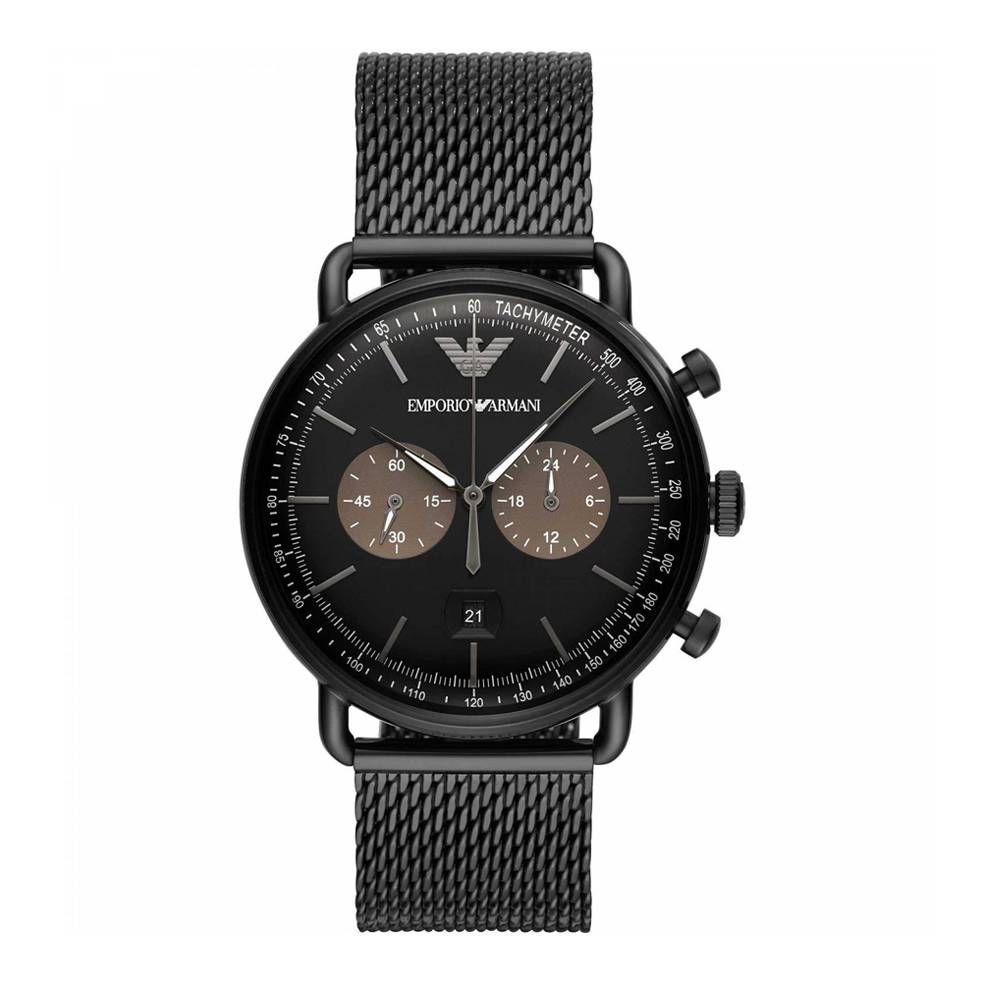 Armani Black Steel Watch - Timeless Elegance Redefined