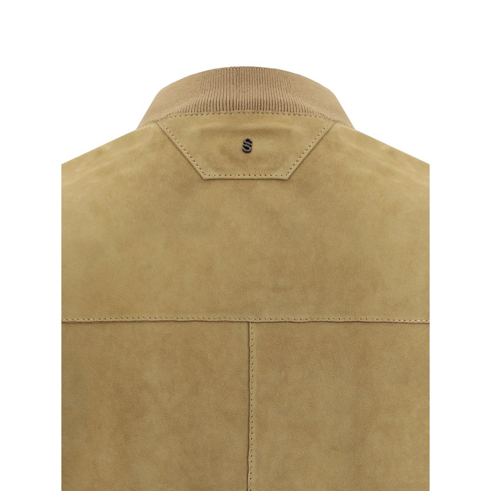 Salvatore Santoro Brown Suede Jacket for Effortless Elegance