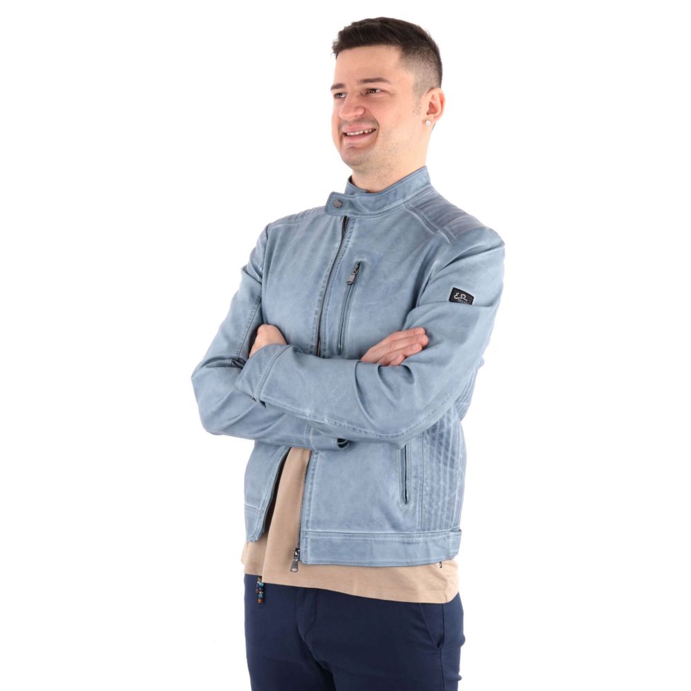 Yes Zee Light Blue Polyethylene Jacket for Elevated Style